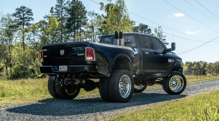 Lifted Dodge Ram 3500 Dually with Stacks: A Tough and Rugged Ride Lifted Dodge Ram 3500 Dually with Stacks