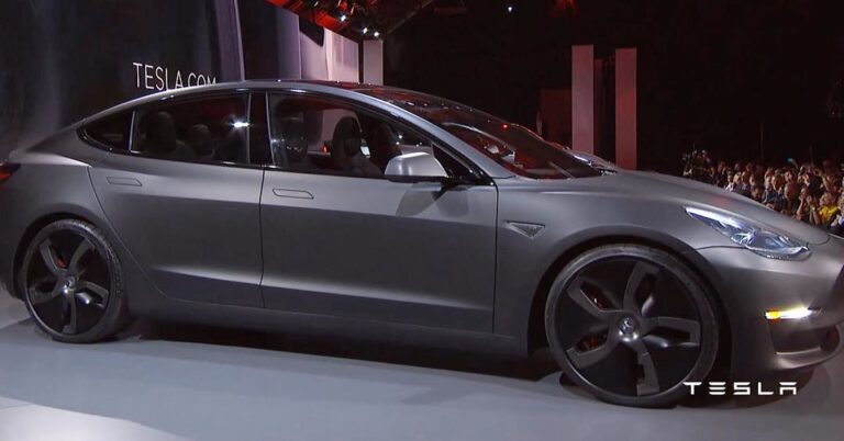Sleek and Stylish: The Satin Black Tesla Model 3